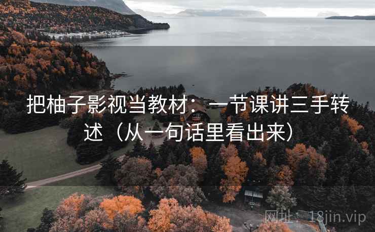 把柚子影视当教材:一节课讲三手转述(从一句话里看出来) 把柚子影视当教材:一节课讲三手转述(从一句话里看出来)