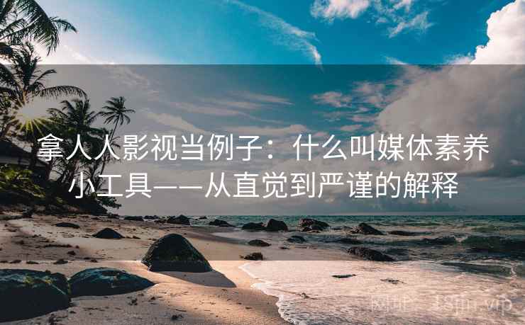 拿人人影视当例子：什么叫媒体素养小工具——从直觉到严谨的解释